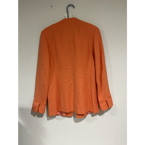 Woman’s Talbots Collections Front Full Zip Fully Lined Orange Suit Blazer 10 - Picture 4 of 9